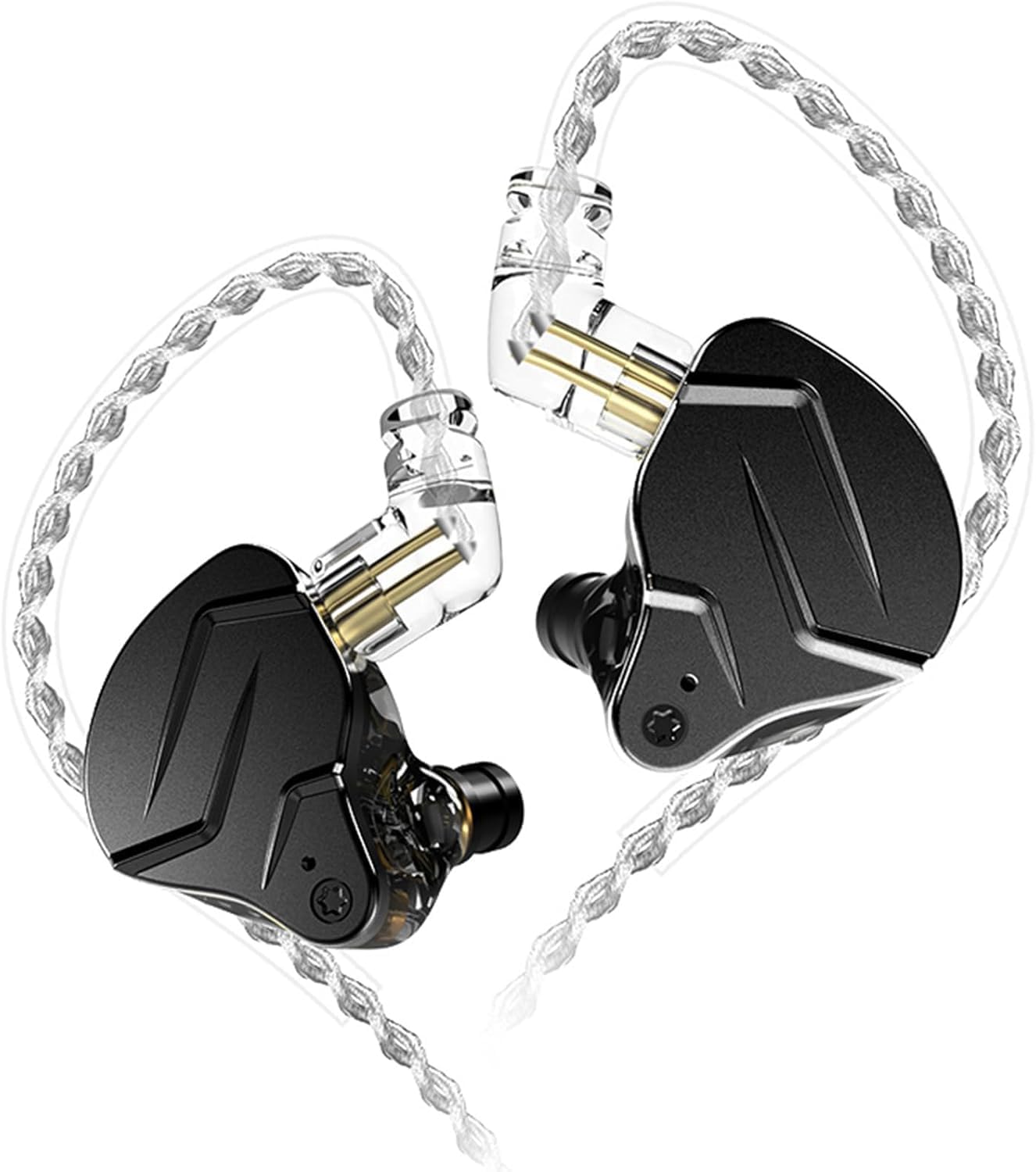 KINBOOFI KZ ZSN PRO X HiFi In-Ear Monitor Earphones - 1BA + 1DD Dual Driver, Professional Studio Headphones for Drummers & Musicians, Removable C-Pin Cable (No Mic, Dark Black) - Perfect for Church Performances, Live Music & Studio Recording
