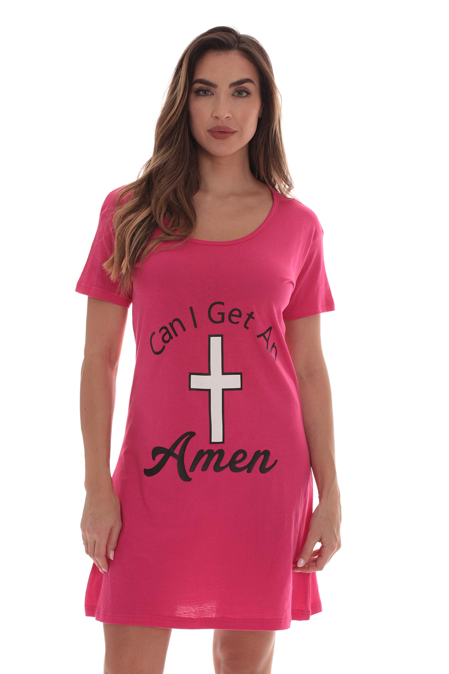 Just Love Women's 100% Cotton Sleep Dress Nightshirt with Inspirational Bible Quotes - Comfortable Church Pajamas for Bible Study & Bedtime