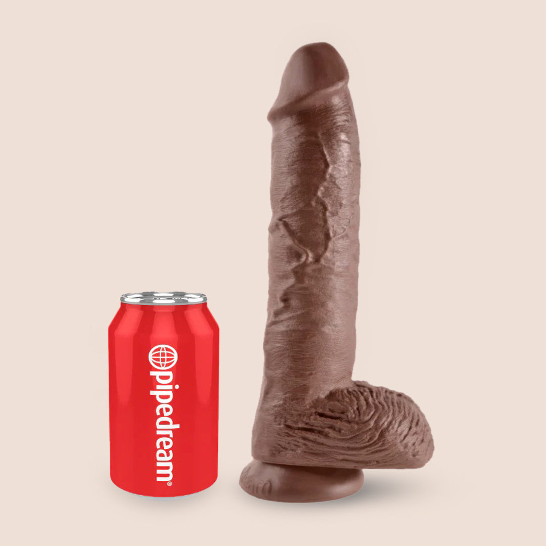 King Cock Ultra Realistic 10 Inch Dildo with Balls - Lifelike Adult Toy for Couples Play & Solo Pleasure