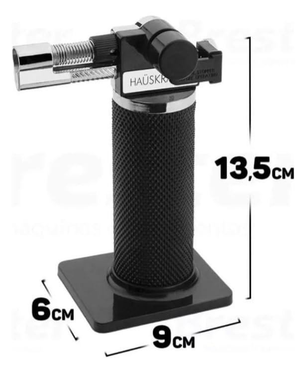 Professional Adjustable Gourmet Kitchen Torch - Haüskift Culinary Blowtorch for Crème Brûlée, Desserts, BBQ & Cooking