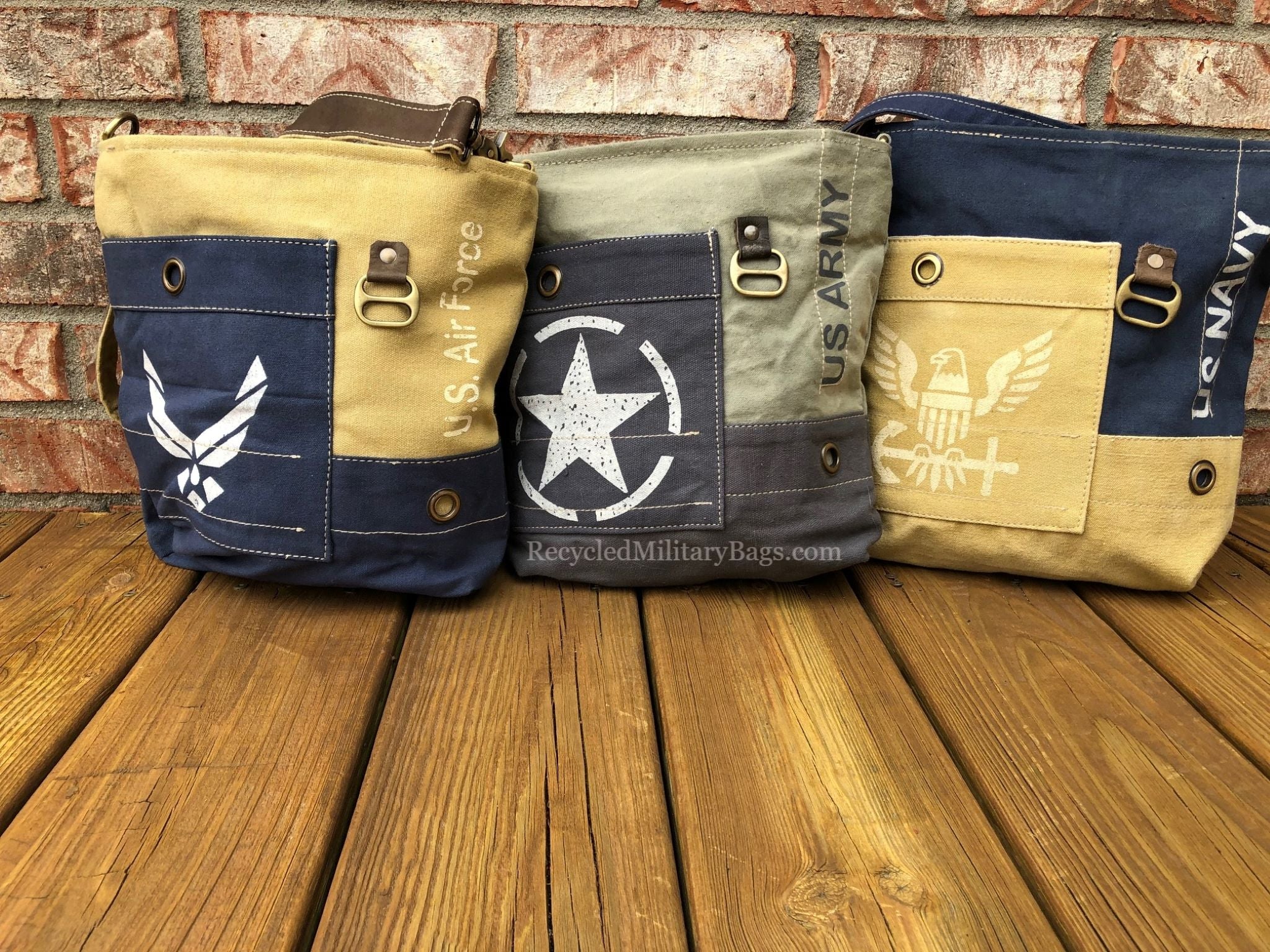 US Navy Sustainable Canvas Crossbody Bag - Eco-Friendly Military Style Shoulder Purse for Men & Women | Perfect for Travel, Work & Everyday Use