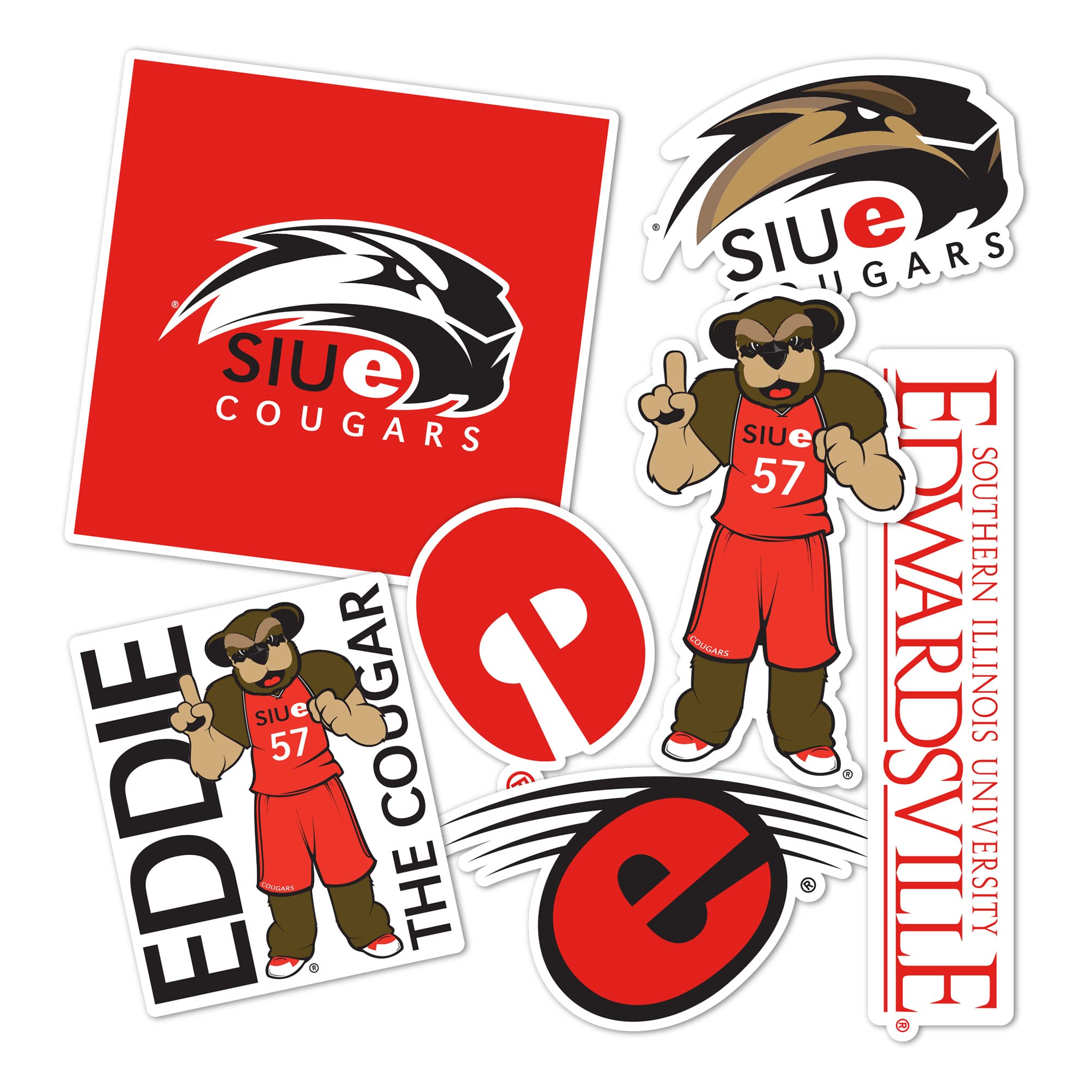 SIUE Cougars Vinyl Decals - Desert Cactus Southern Illinois University Edwardsville Stickers for Laptop, Water Bottle, Car & Scrapbook - Durable Waterproof Decal Sheet (Type 2) - Perfect for School Spirit, College Pride & Fan Gifts