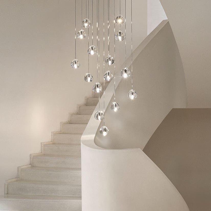 Elegant Crystal Pendant Light - Modern Chandelier for Dining Room, Bedroom & Living Room Decor - Dimmable LED Hanging Lamp for Home & Office Lighting