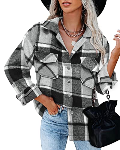 Plaid Print Black White
