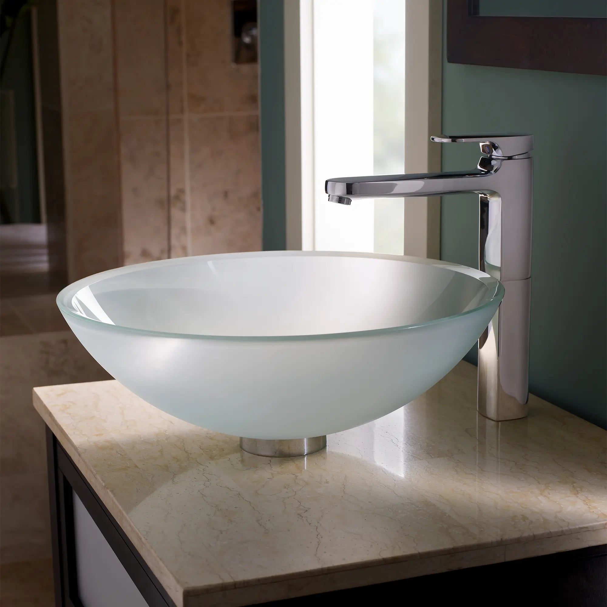 Elegant Dorian Glass Vessel Sink - Modern Bathroom Vanity Sink with Unique Design for Contemporary Home Decor | Perfect for Powder Rooms, Guest Baths & Spa Retreats