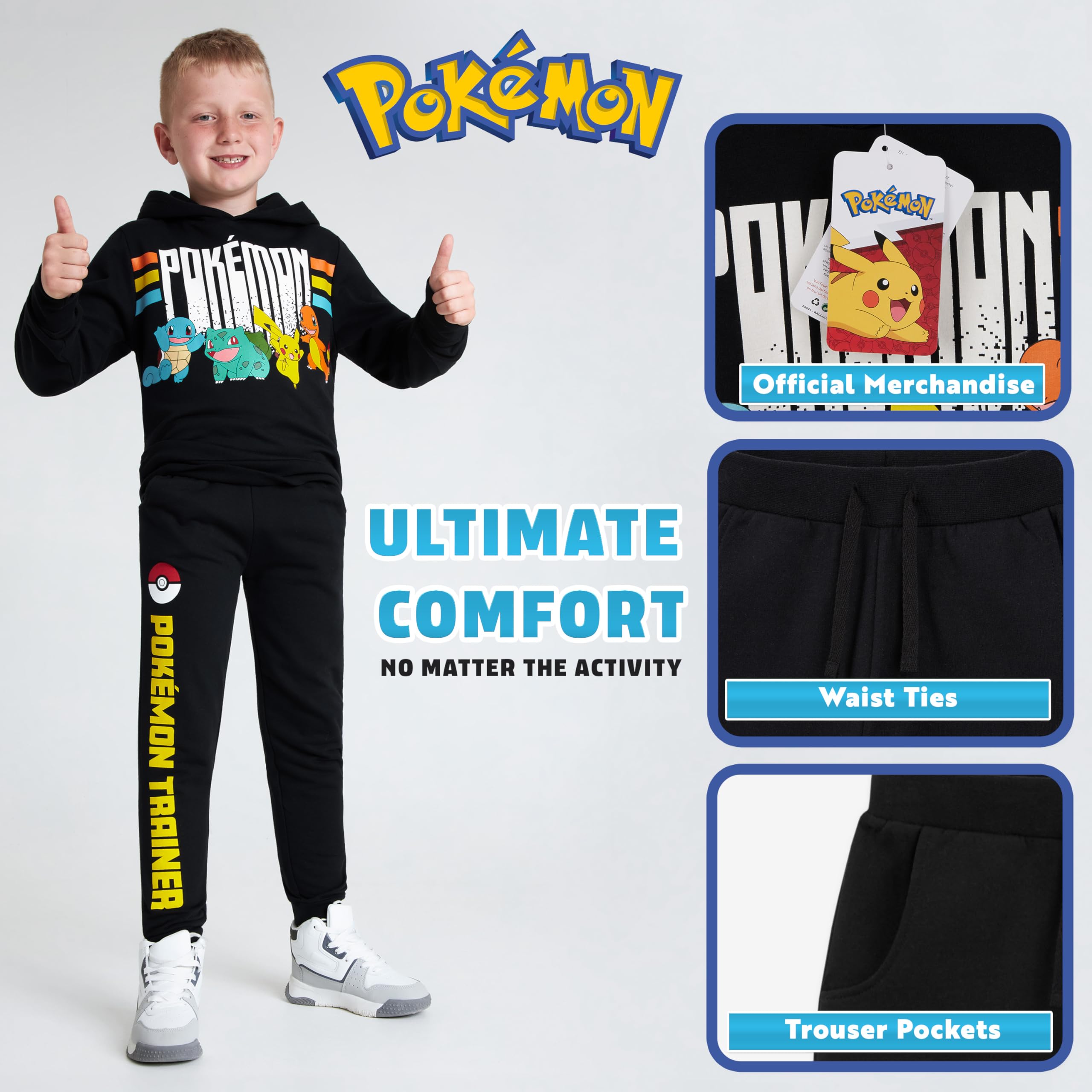 Pokémon Boys' Jogging Set - Kids' Tracksuit Outfit for Ages 5-14 | Stylish & Comfortable Athletic Wear for School, Play & Everyday Activities