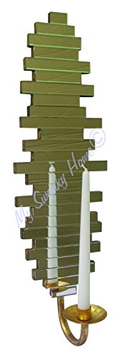 Modern Gold Abstract Mirrored Candle Wall Sconce - Contemporary Home Decor for Living Room, Bedroom & Dining Room Lighting