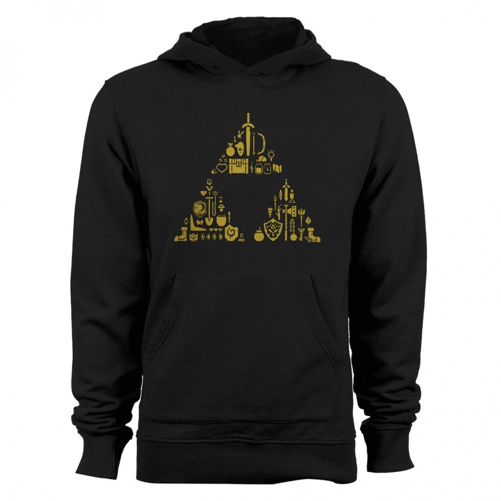 GEEK TEEZ Legend of Zelda Triforce Graphic Men's Hooded Sweatshirt - Comfortable Gaming Hoodie for Men, Perfect for Cosplay, Gaming Conventions & Casual Wear