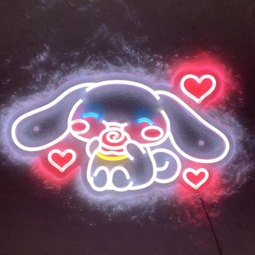 Cinnamoroll Anime Neon Sign - Handmade Japanese Wall Decor for Gamer Girl Room, Unique Birthday Gift (11.01x19.69in) - Perfect for Bedroom, Gaming Setup & Kawaii Aesthetic Decor