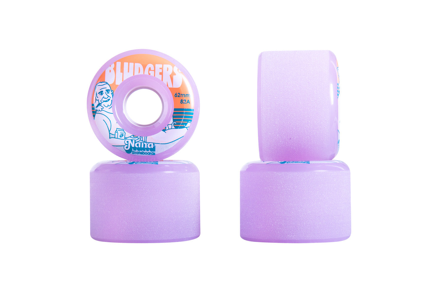 Nana Bludgers 62mm Skateboard Wheels - High Performance Wheels for Street, Park & Cruising - Perfect for Skaters & Longboarders