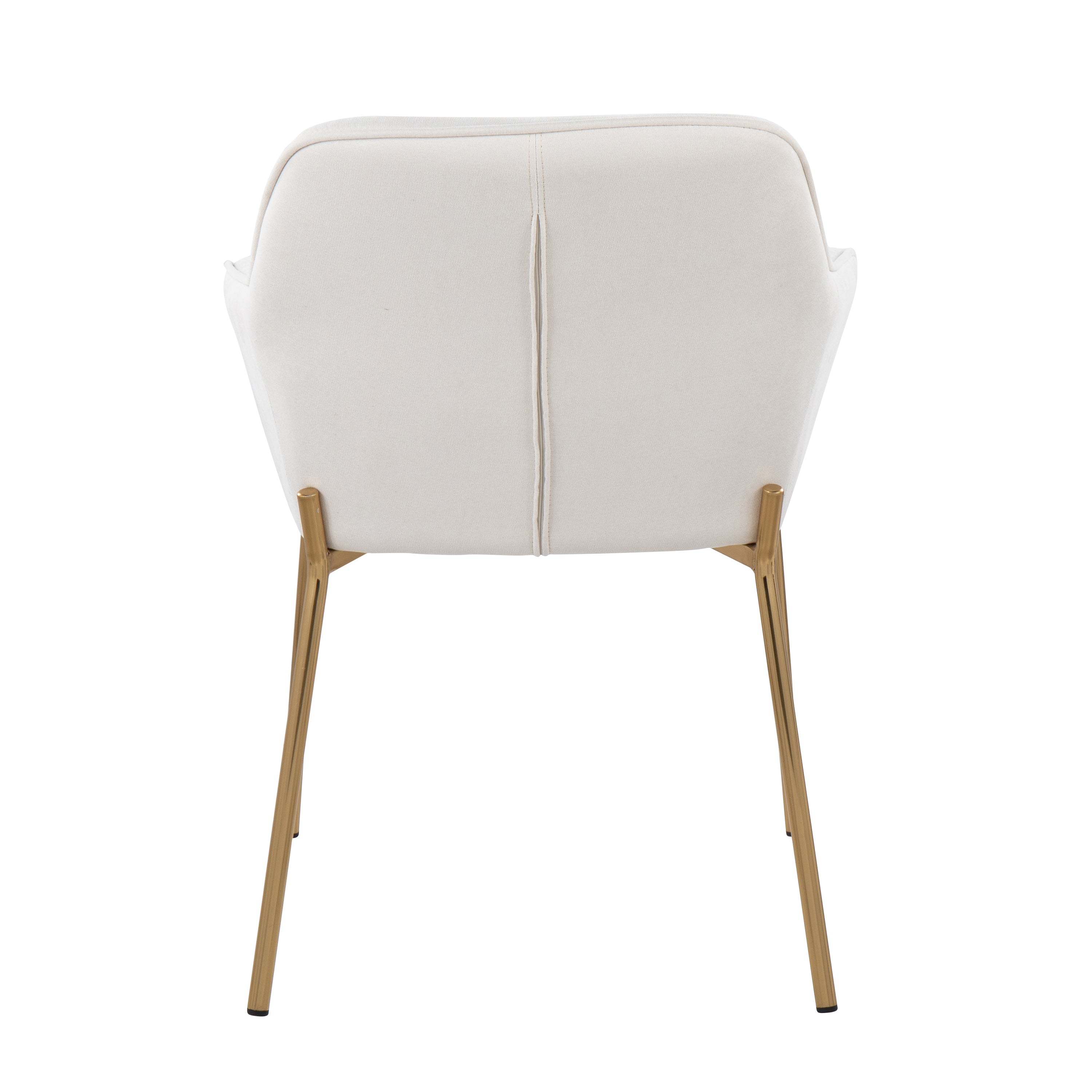 LumiSource Daniella Modern Dining Chairs - Set of 2 Gold Metal & Cream Fabric Upholstered Seats for Contemporary Dining Room, Kitchen, or Breakfast Nook