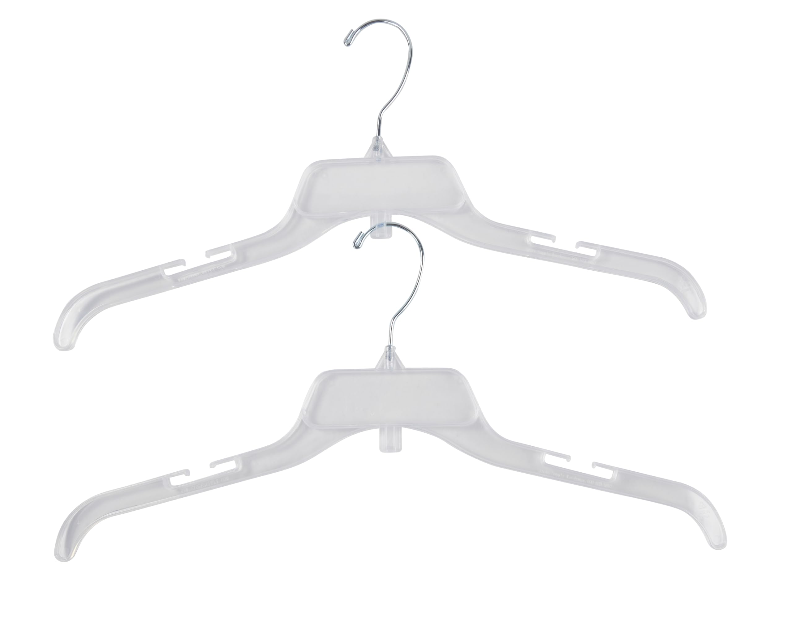SSWBasics 17 Inch Clear Plastic Hangers - Break-Resistant, Durable & Transparent Garment Hangers (100-Pack) - Perfect for Closet Organization, Retail Stores & Laundry Use