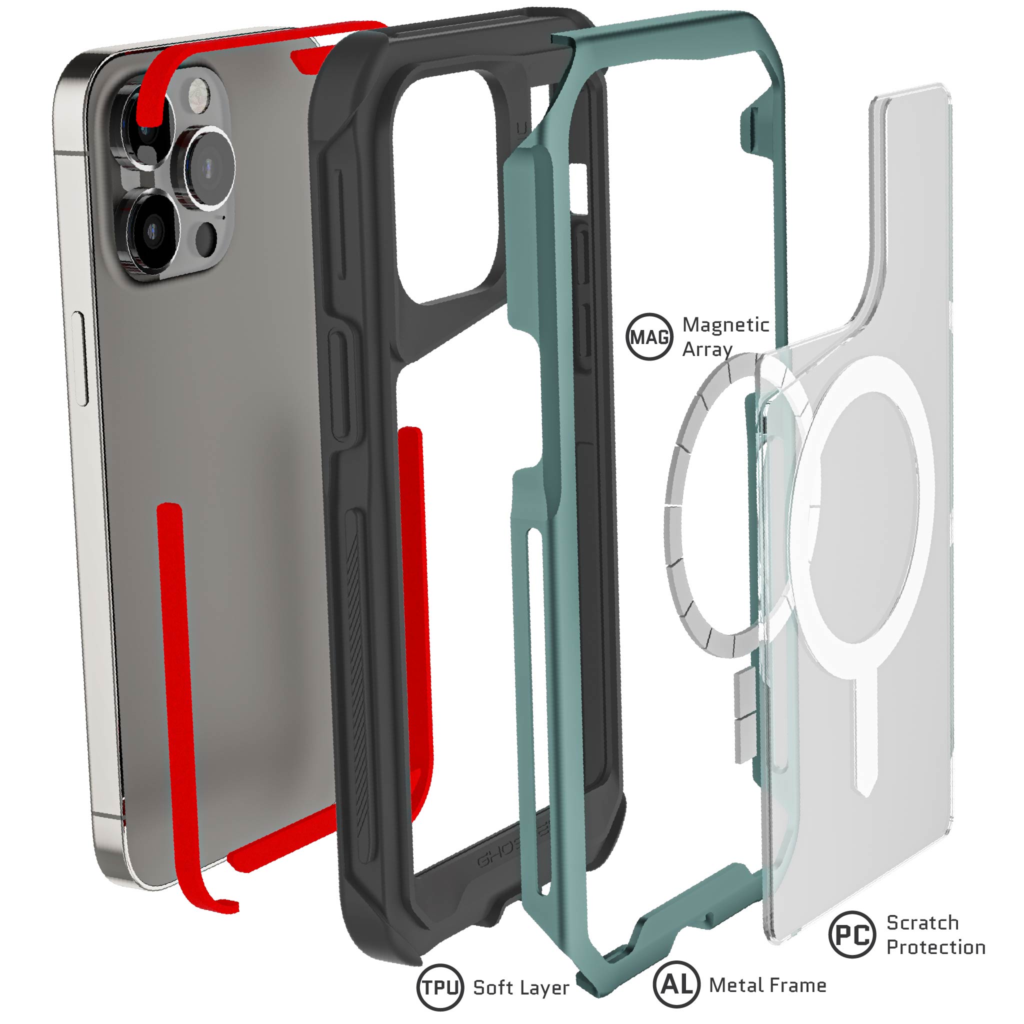 iPhone 14 Series Protective Metal MagSafe Cases - Ultra Slim & Durable Magnetic Cover for iPhone 14/14 Pro/14 Pro Max - Perfect for Everyday Use, Travel & Wireless Charging