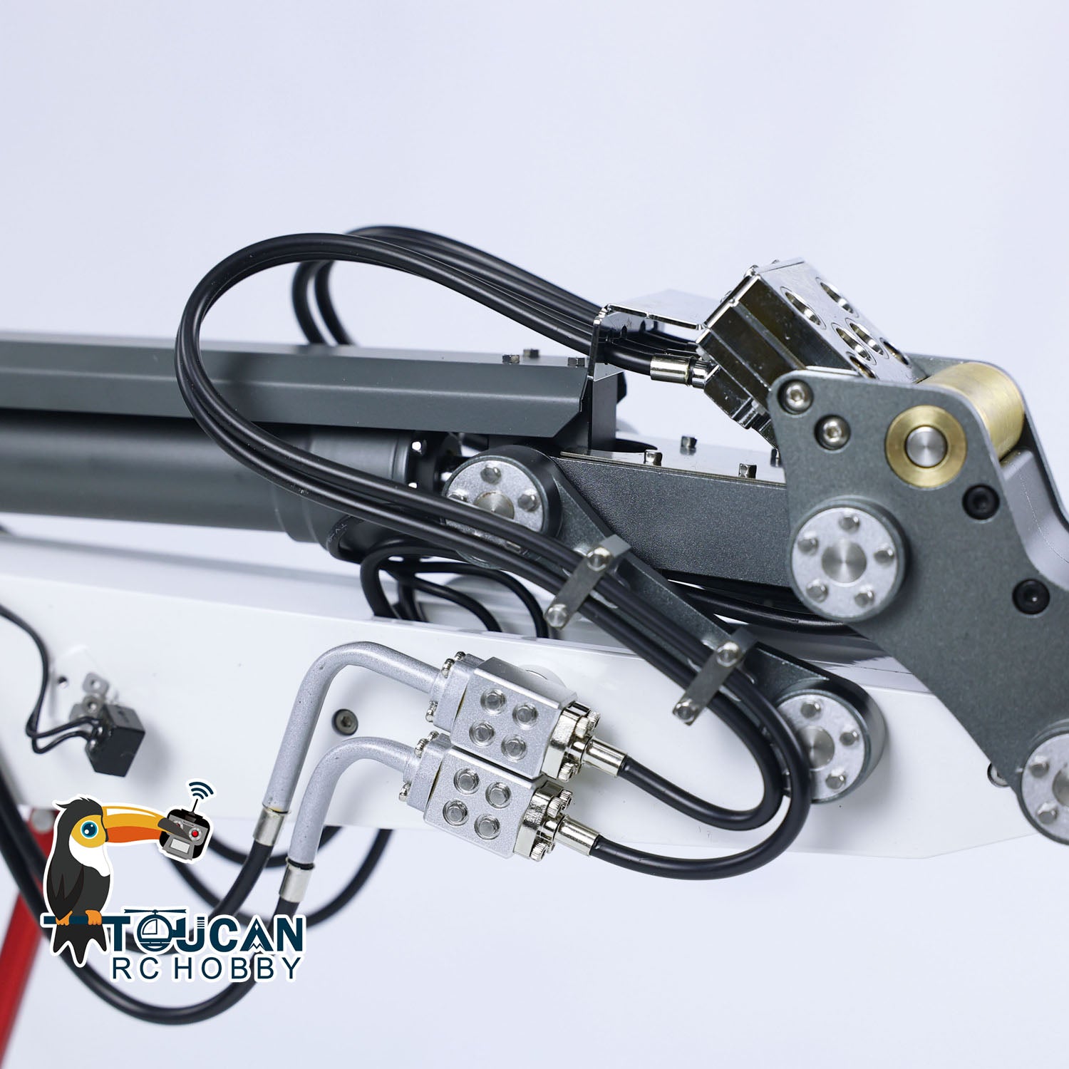 Metal Demolition Arm Rack for CUT K970 300 RC Hydraulic Excavator - Replacement Part for Radio Controlled Digger Models - DIY Hobby Construction Toy Accessory - Perfect for RC Excavator Enthusiasts and Model Builders