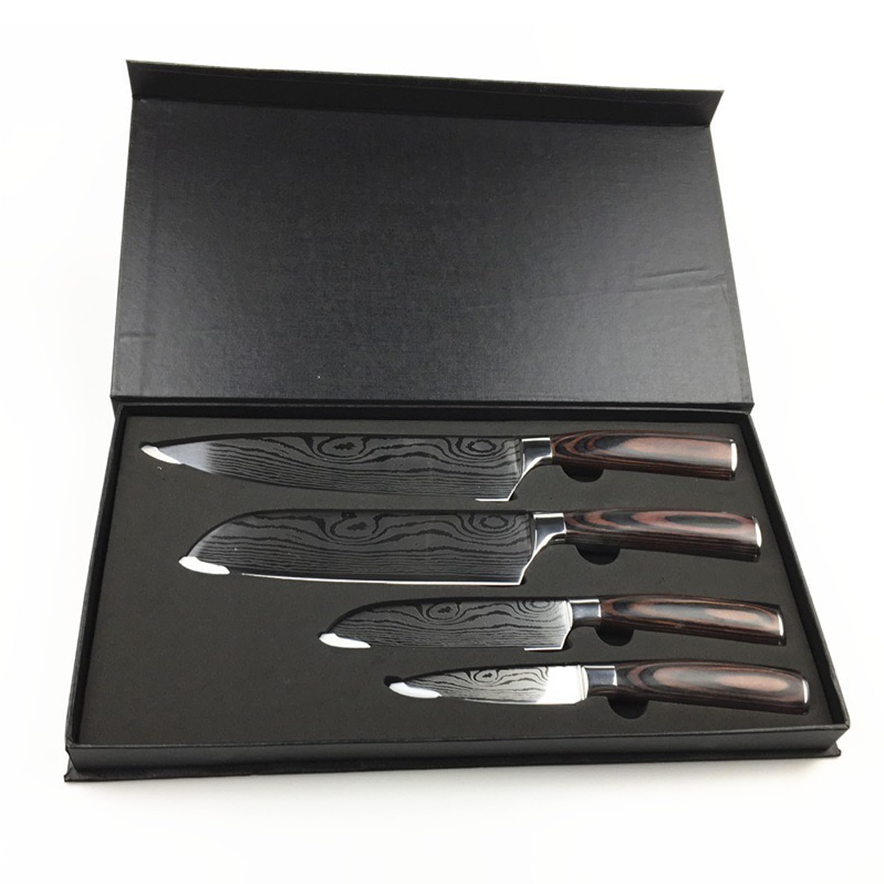 Premium 4-Piece Chef Knife Set - Ultra Sharp Stainless Steel Kitchen Knives for Meat, Fish, and BBQ - Hand Forged Professional Cutlery for Home Cooking, Restaurant Use, and Outdoor Camping - Includes Gift Box