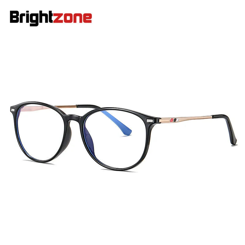 Brightzone Women's Full Rim Oval Round TR90 Alloy Eyeglasses 74754 - Lightweight & Durable Glasses for Work, Reading & Everyday Use