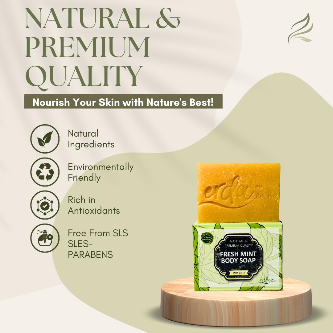 Handmade Fresh Mint Bath Soaps - 100% Natural, Organic & Moisturizing - Perfect for Relaxation, Spa Days & Gift Giving