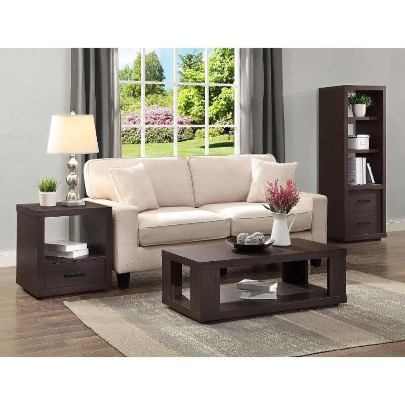 Walnut Cage Center Table - Rustic Wood Coffee Table for Living Room, Farmhouse Decor, Sturdy & Stylish Home Furniture