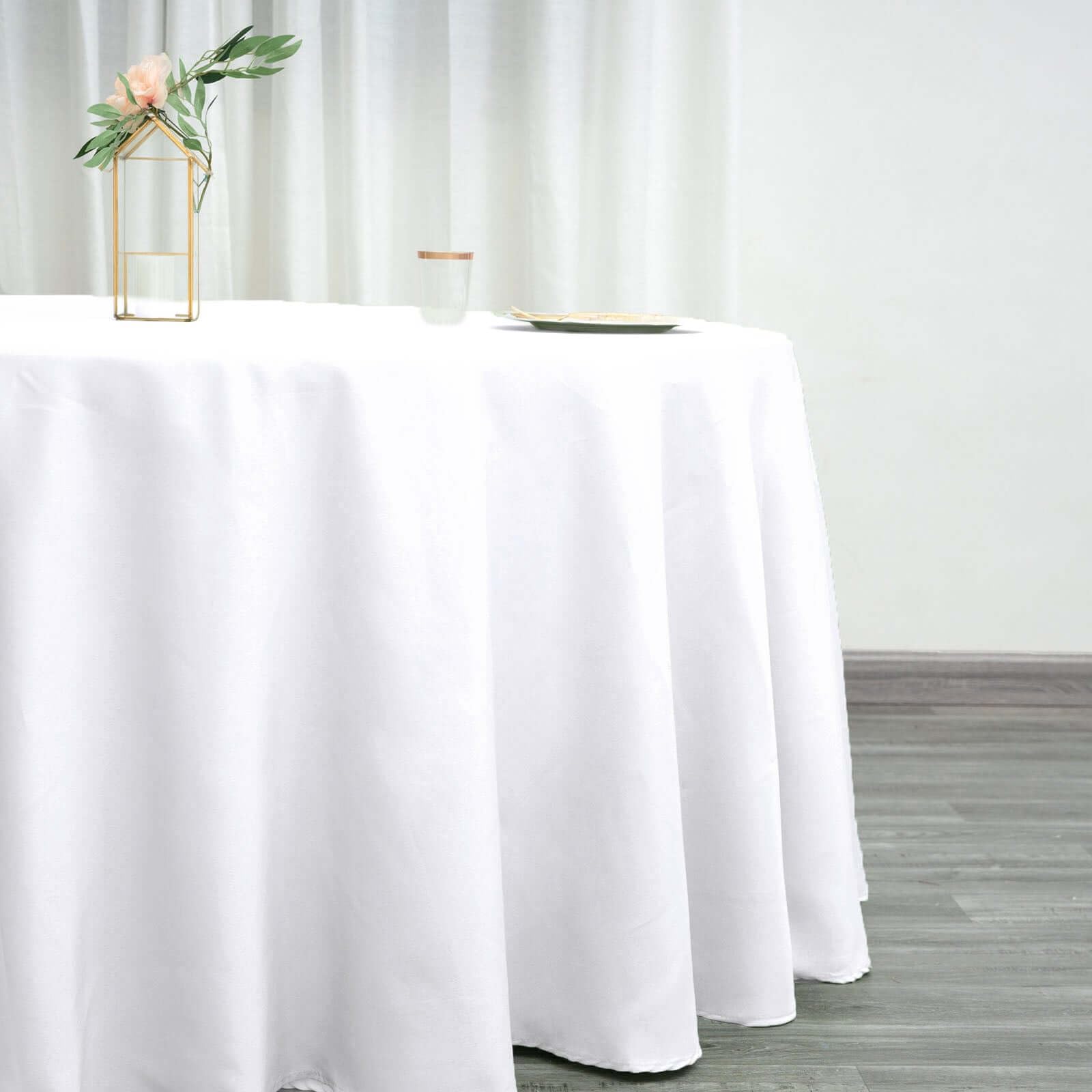 Efavormart 10 Pack 120 Inch Round Tablecloth - Stain & Wrinkle Resistant Washable Polyester Fabric Table Cover for Wedding, Banquet, Party, Dining Room - White | Elegant Decor for Special Occasions & Everyday Use