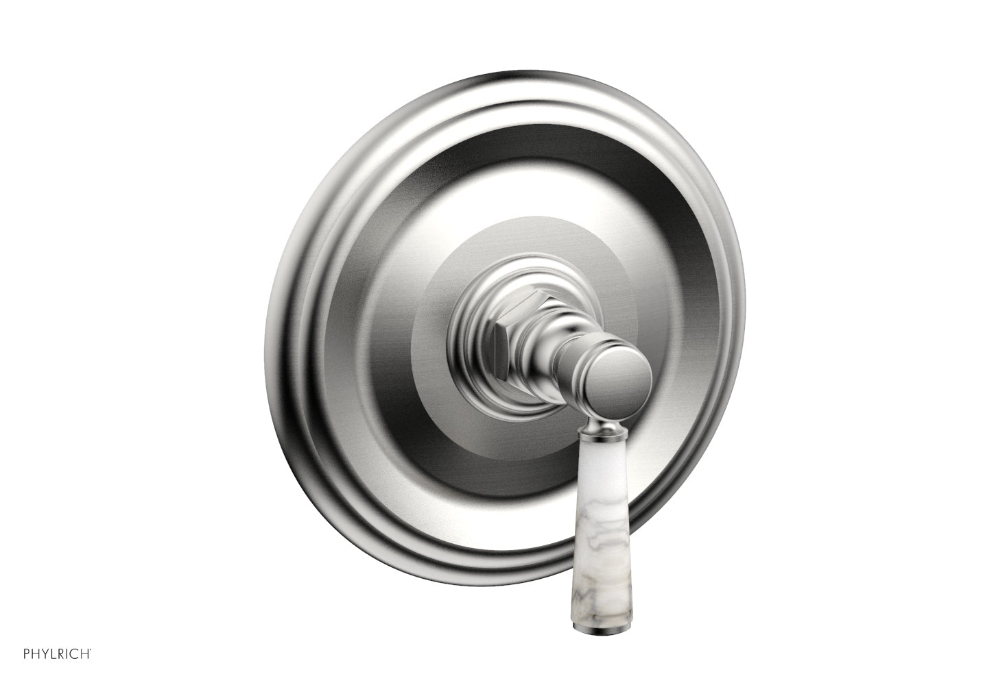 HEX TRADITIONAL Shower Trim Kit with Marble Lever Handle - 4