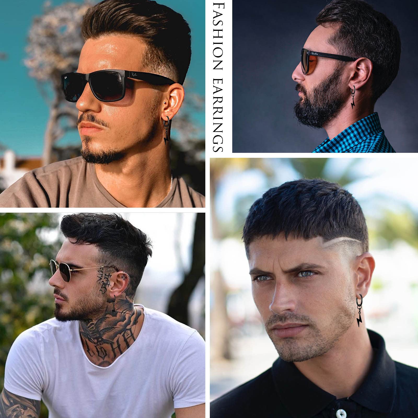 Lightning Bolt Clip-On Earrings for Men & Women | Non-Piercing Stainless Steel Dangling Earrings | Thunder Flash Fashion Jewelry for Parties, Weddings & Everyday Wear
