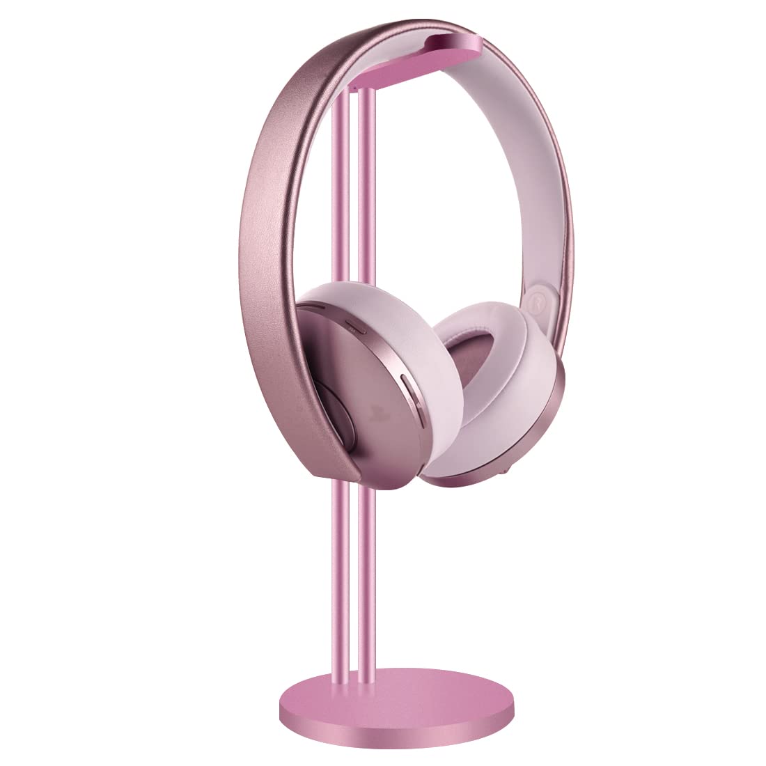 Premium Aluminum Alloy Headphone Stand for Over-Ear Headphones & Gaming Headsets - Heavy Base Desk Display Holder - Compatible with HyperX, Bose, Sony, Sennheiser (Rose Gold) - Perfect for Home Office, Gaming Setup & Studio Organization