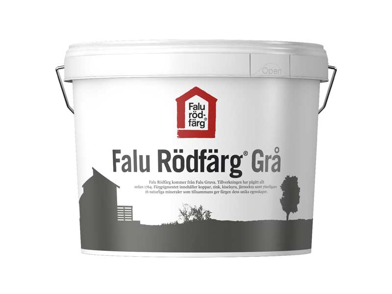 Authentic Swedish Falu Rödfärg Original Grå Paint - Traditional Red Iron Oxide Paint for Exterior Wood & Historic Buildings - Perfect for Rustic Homes, Barns & Scandinavian-Style Decor