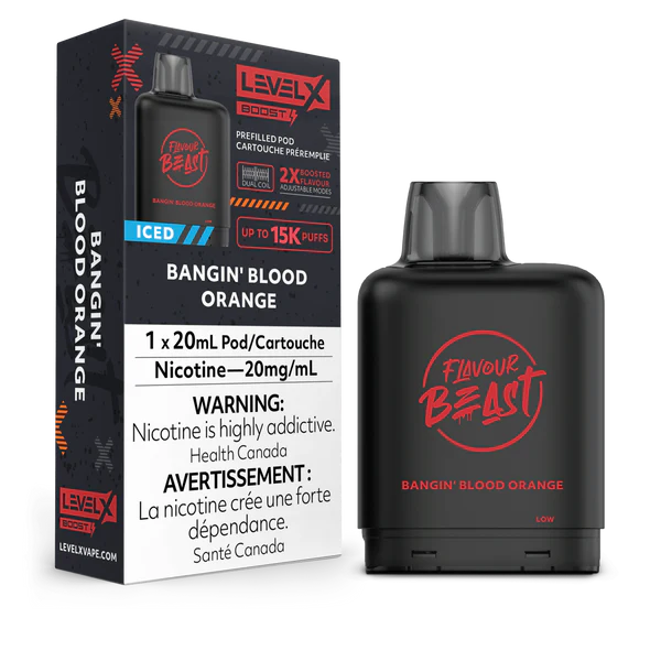 Beast Level X Boost - Bangin' Blood Orange Flavor | Premium Vape Juice for Disposable Pods | Perfect for On-the-Go Vaping & Social Relaxation