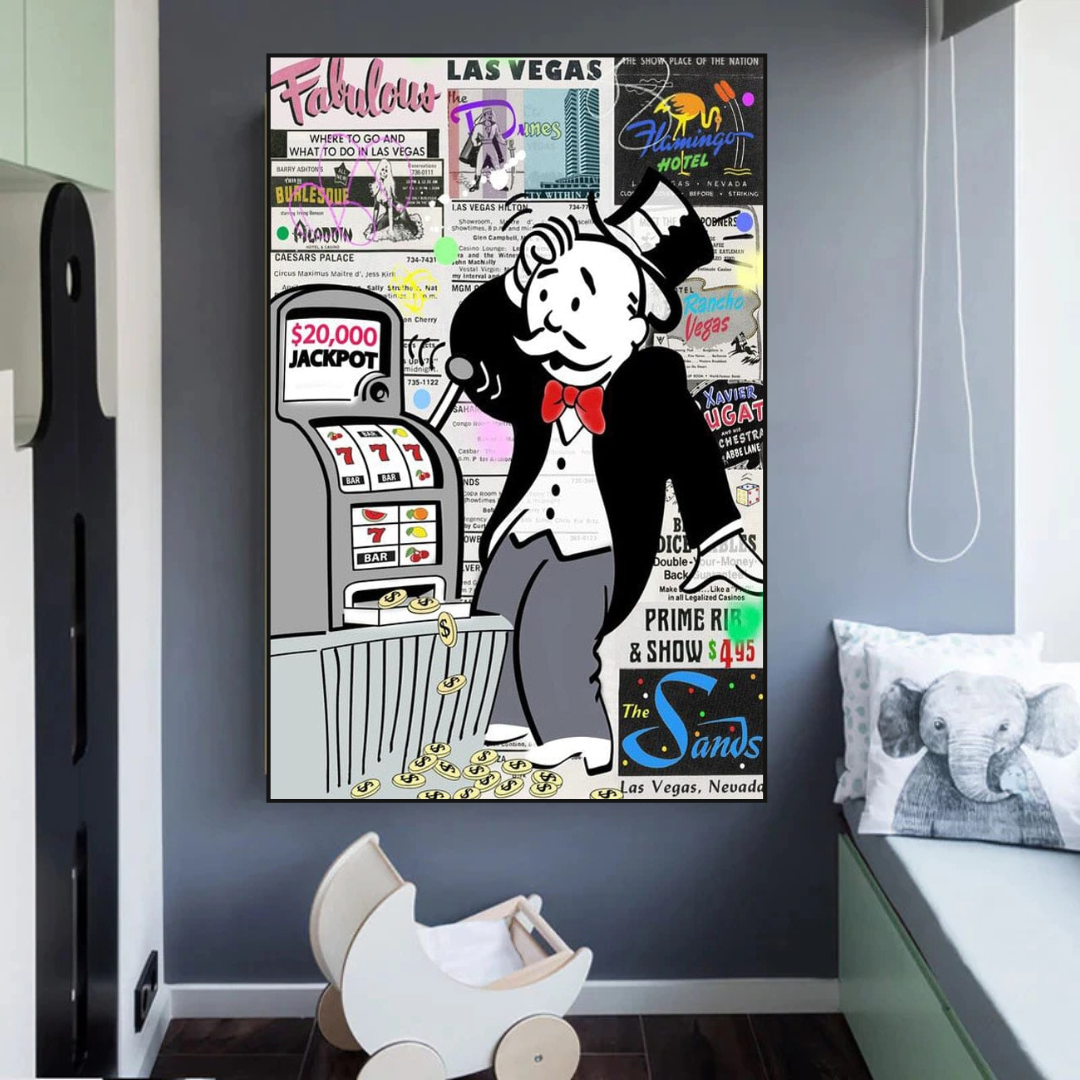 Alec Monopoly ATM Machine Canvas Print - Pop Art Wall Decor for Living Room, Bedroom & Office - Unique Gift for Art Lovers