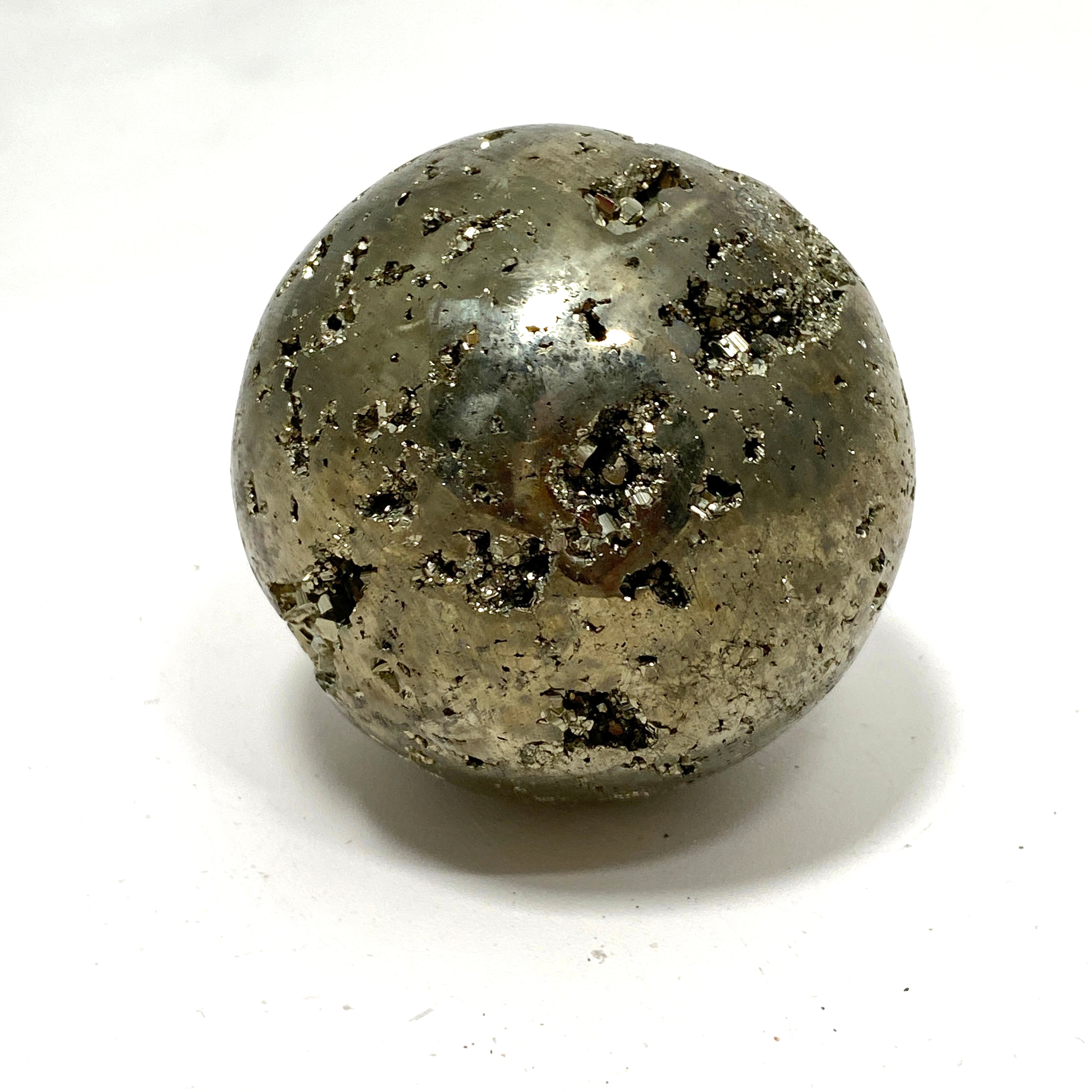 Natural Pyrite Sphere - 3 Inch Healing Crystal for Meditation, Feng Shui & Home Decor | Perfect for Energy Balancing & Spiritual Growth