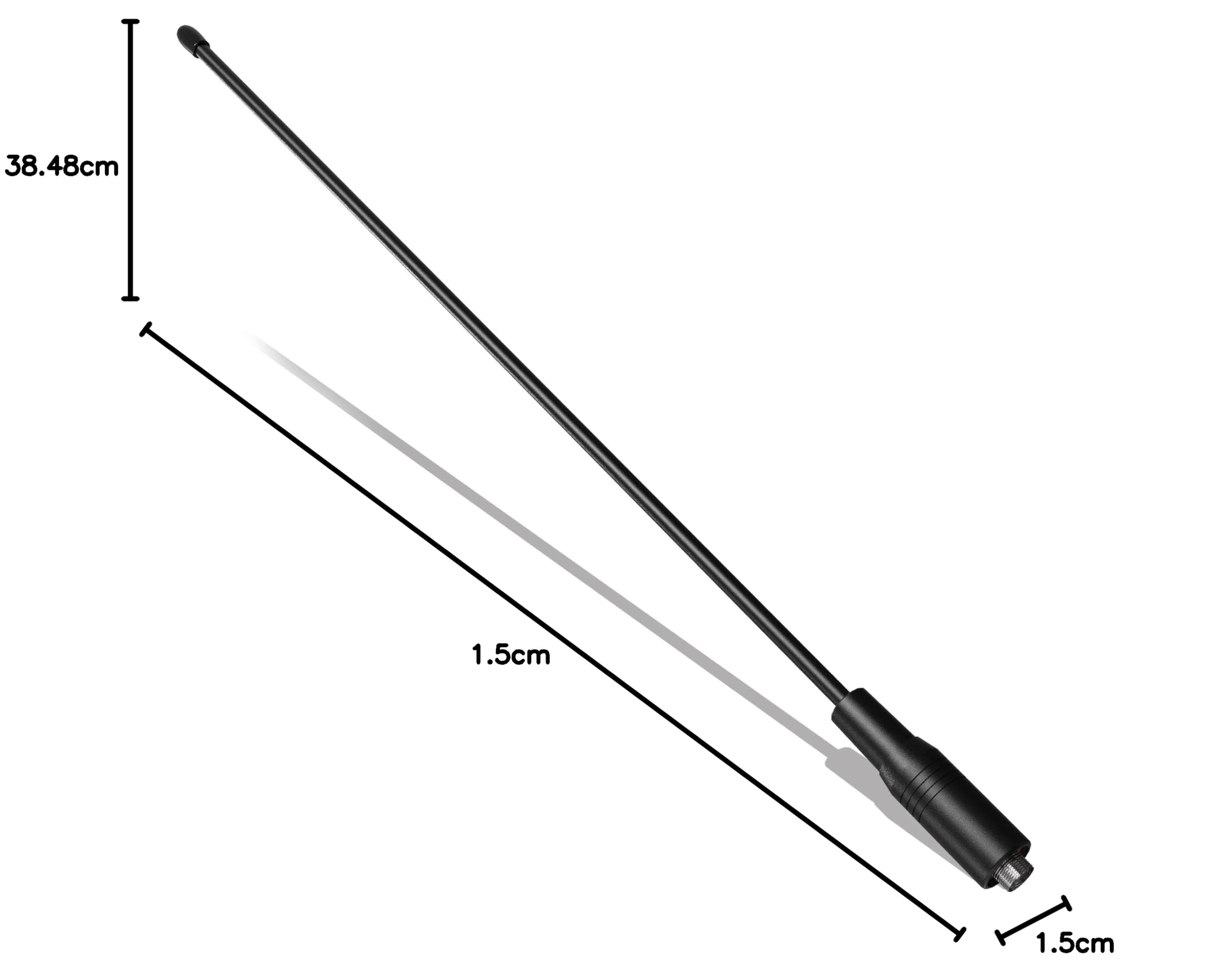 Upgraded 15-Inch Soft Whip Antenna for SAMCOM Two Way Radios - VHF (136-174MHz) & UHF (400-470MHz) Dual Band SMA-F Antenna - Compatible with Most SAM-M Walkie Talkies (1 Pack) - Perfect for Outdoor Adventures, Construction Sites & Emergency Communication