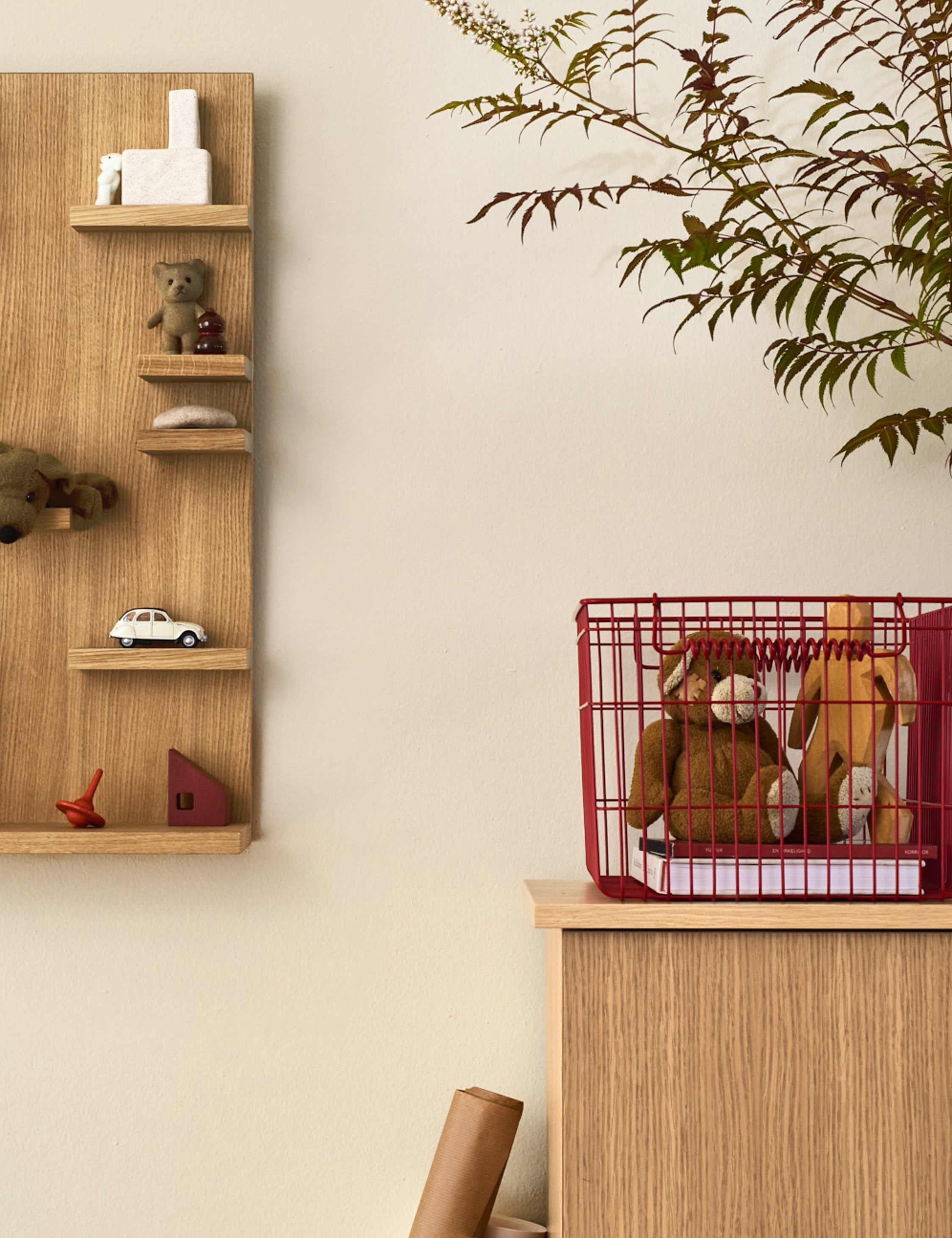 Ferm Living Cala Stackable Storage Baskets (Set of 2) - Modern Woven Organizer for Home, Office, or Nursery Organization