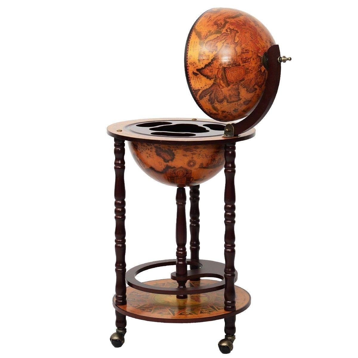 Vintage Globe Wine Bottle Holder - Decorative Wine Rack for Home Bar, Kitchen & Dining Room - Perfect for Wine Storage & Display