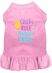 Chicks Rule Screen Print Dog Dress - Cute & Colorful Pet Outfits for Small & Medium Dogs - Perfect for Parties, Photos & Daily Walks