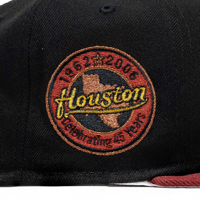 New Era x Politics Houston Astros 59FIFTY Fitted Hat - Black/Red - Official MLB Baseball Cap for Men & Women - Perfect for Games, Streetwear & Sports Fans