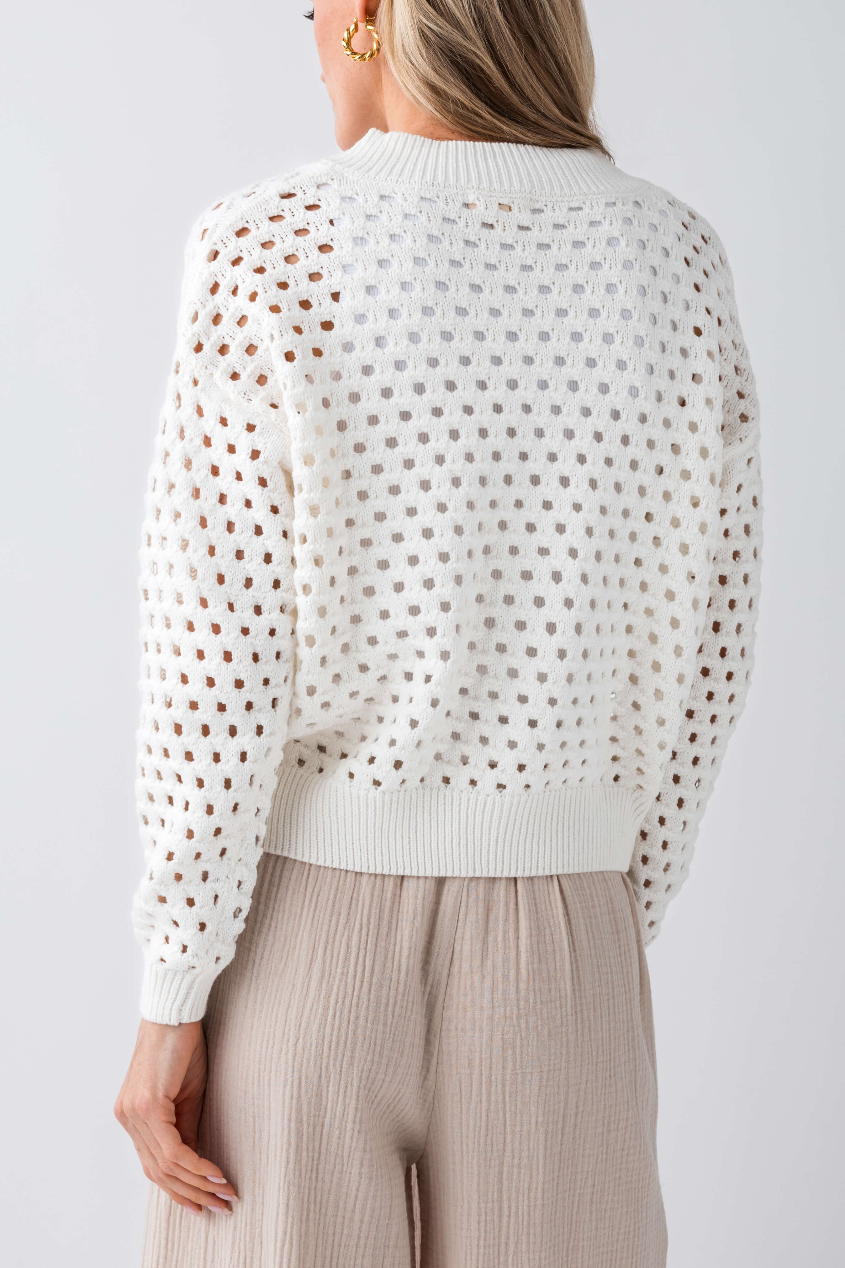 Elan Crochet Zip Up Cardigan for Women - Soft Chunky Knit Open Front Sweater - Perfect for Fall, Winter & Spring - Cozy Office, Date Night & Casual Outfits