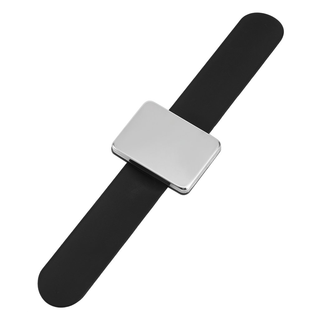 Magnetic Silicone Wristband Bracelet - Hair Clip & Barrettes Holder for Styling - Black Hairdressing Accessory for Salon, Home & Travel Use
