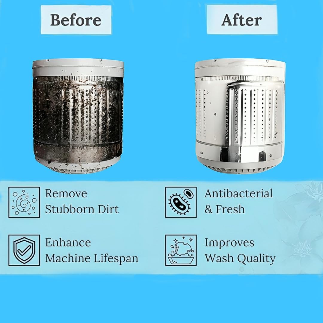 DOBARIYA EMPIRE Samsung Washing Machine Cleaner - 3 Pack (100g Each) | Front & Top Load Compatible | Descaling Powder for Deep Drum Cleaning | Perfect for Monthly Maintenance & Odor Removal