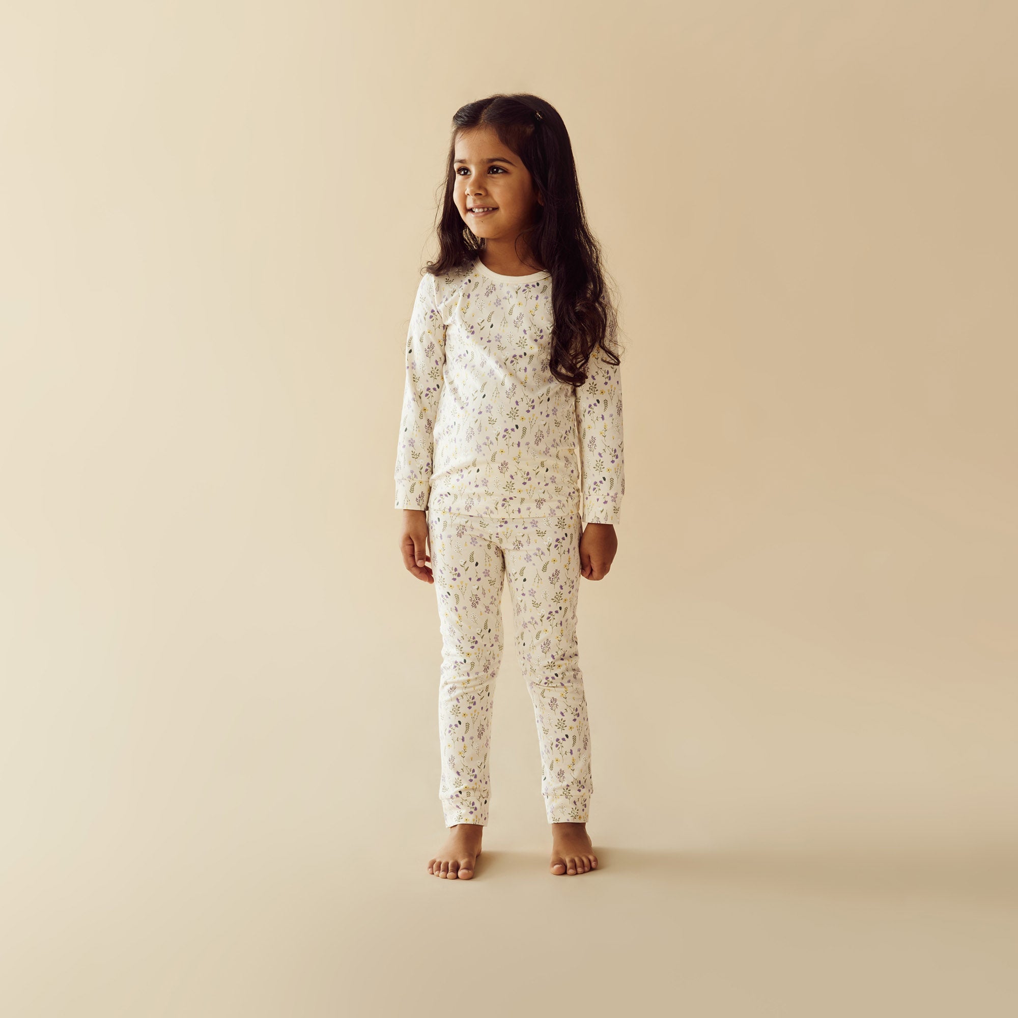 Bella Floral Organic Cotton Long Sleeve Pajama Set for Women - Soft & Comfortable Sleepwear for Nighttime & Lounge Wear