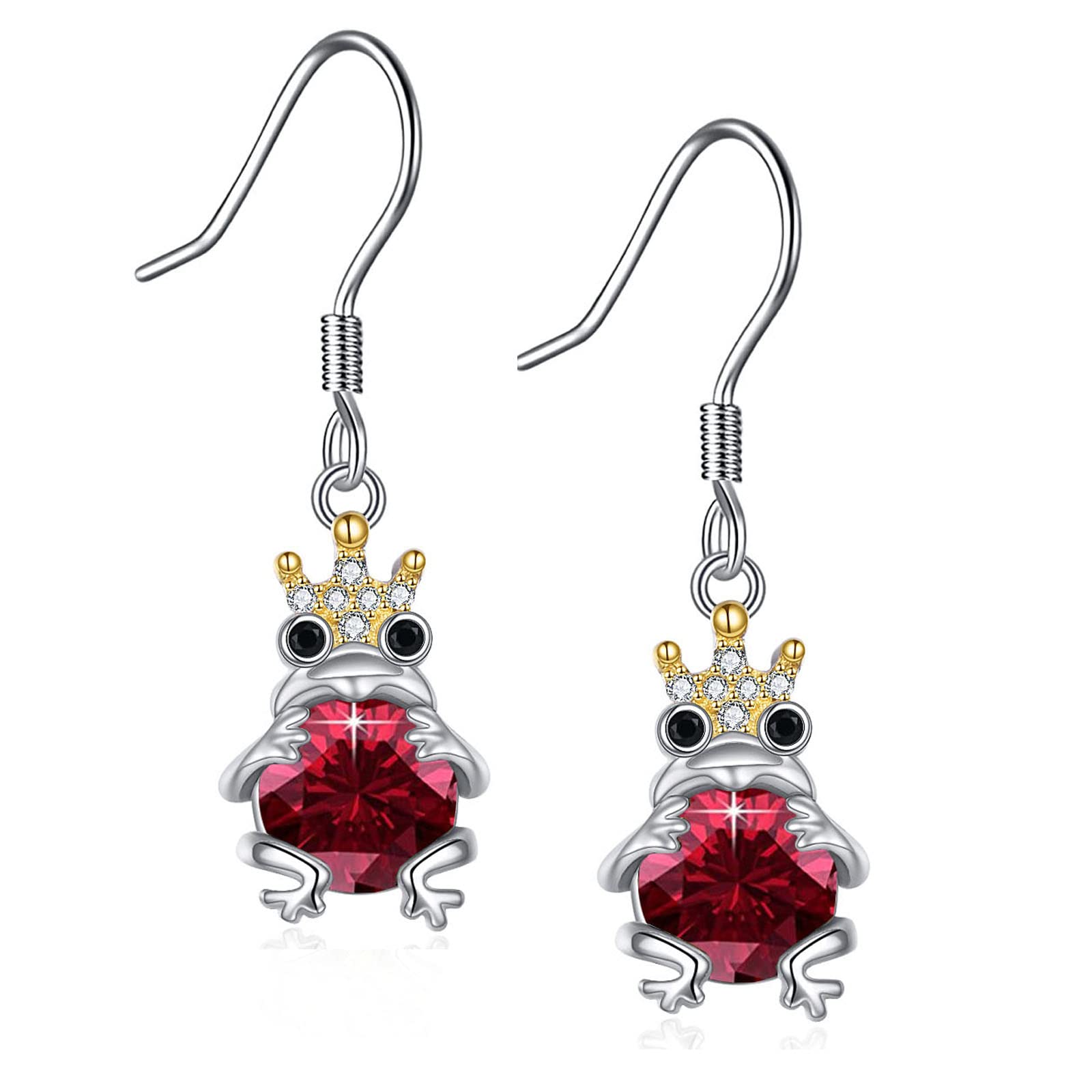 POPKIMI S925 Sterling Silver Frog Earrings - September Birthstone Jewelry for Teen Girls, Daughter & Granddaughter - Perfect Gift for Birthdays, Parties & Everyday Wear