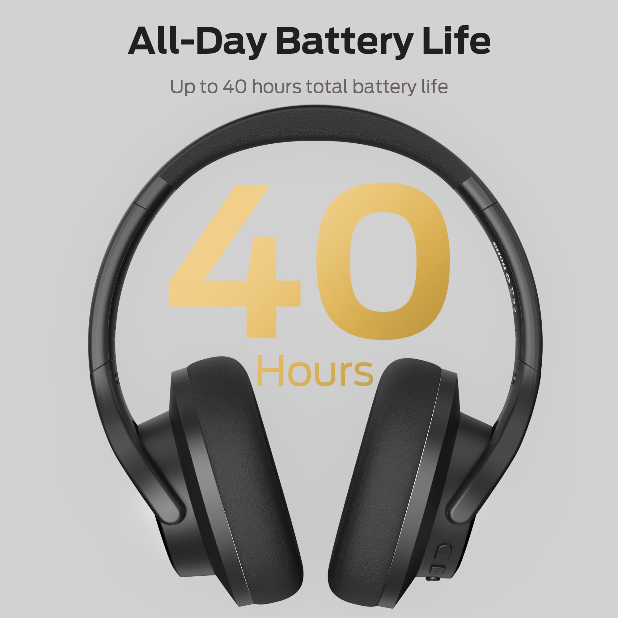 Monster Mission 200 Bluetooth Headphones - Wireless Over-Ear Headphones with 3 EQ Modes, HiFi Stereo Sound, Deep Bass, 70H Playtime, Low Latency, Foldable & Lightweight Design for Home, Office, Gaming, Travel, and Phone Calls