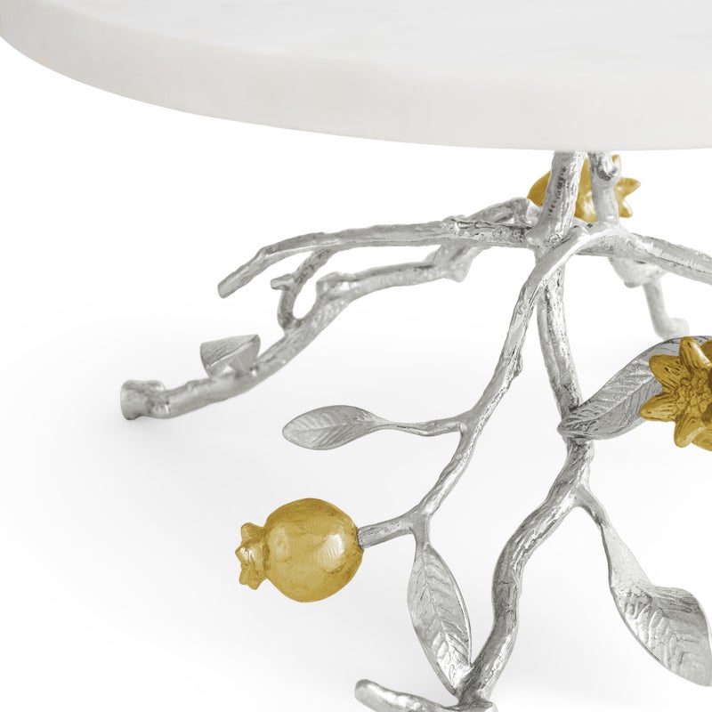 Elegant Pomegranate Silver & Gold Cake Stand - Perfect for Weddings, Birthdays & Special Occasions