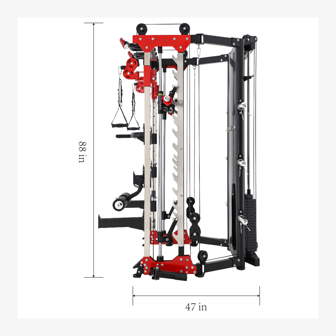 Atlas Strength AL-3107 Light Commercial Folding Smith Machine - Heavy Duty Home & Gym Strength Training Equipment for Weightlifting & Fitness Workouts