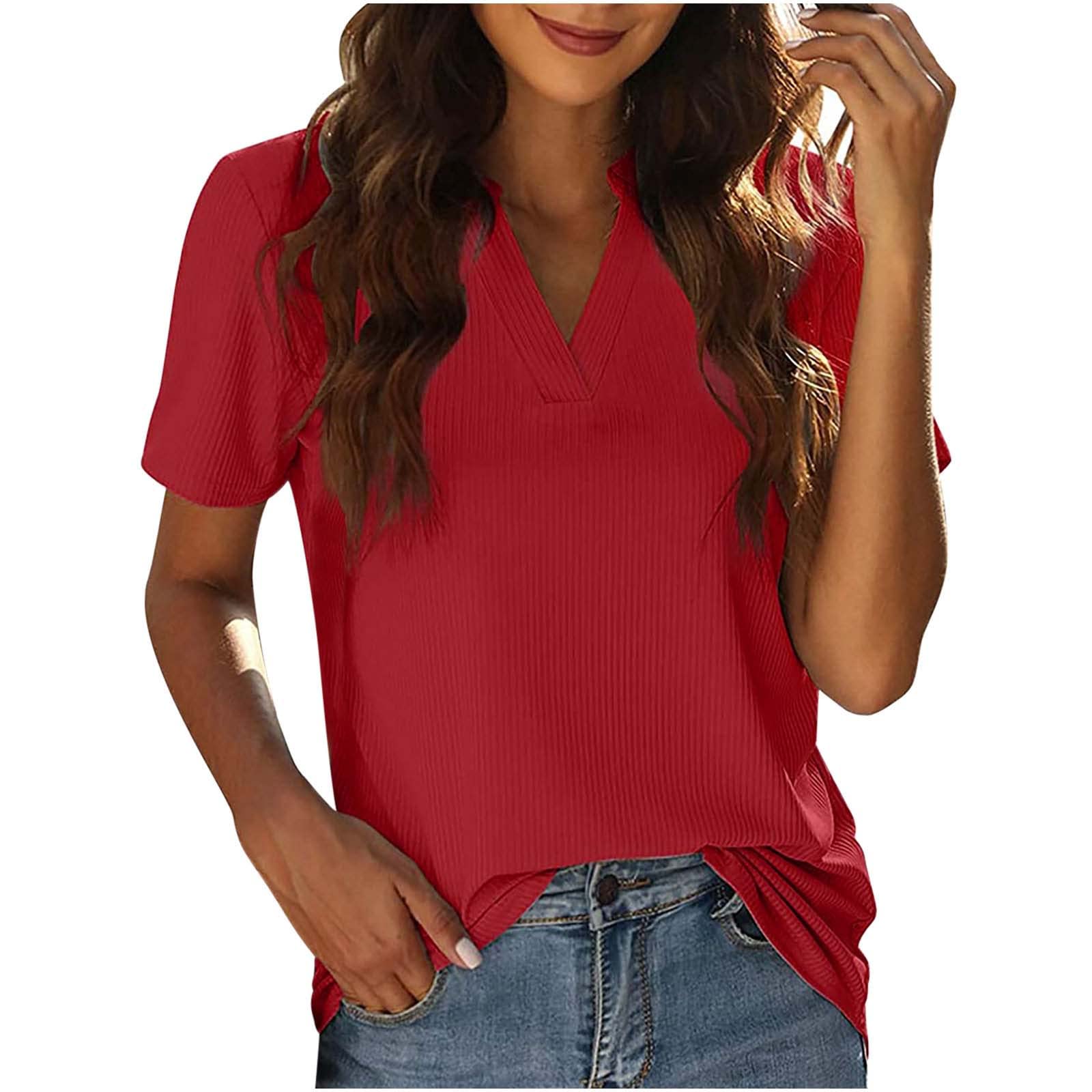 Minimalist Women's White Chiffon Short Sleeve V-Neck Blouse - Loose Casual Tunic Top for Summer, Office Wear & Everyday Outfits