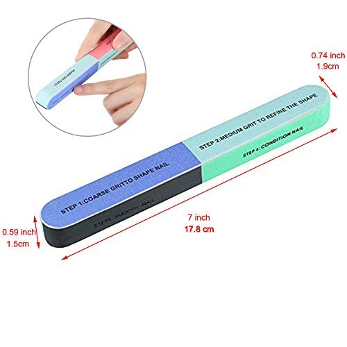 7-Sided Nail Buffer Block & Shine Kit - Professional Acrylic Nail Polisher, Smoother & File for Perfectly Smooth & Shiny Nails - Pack of 2 (Ideal for Salon, Home Manicures & Nail Care Routines)