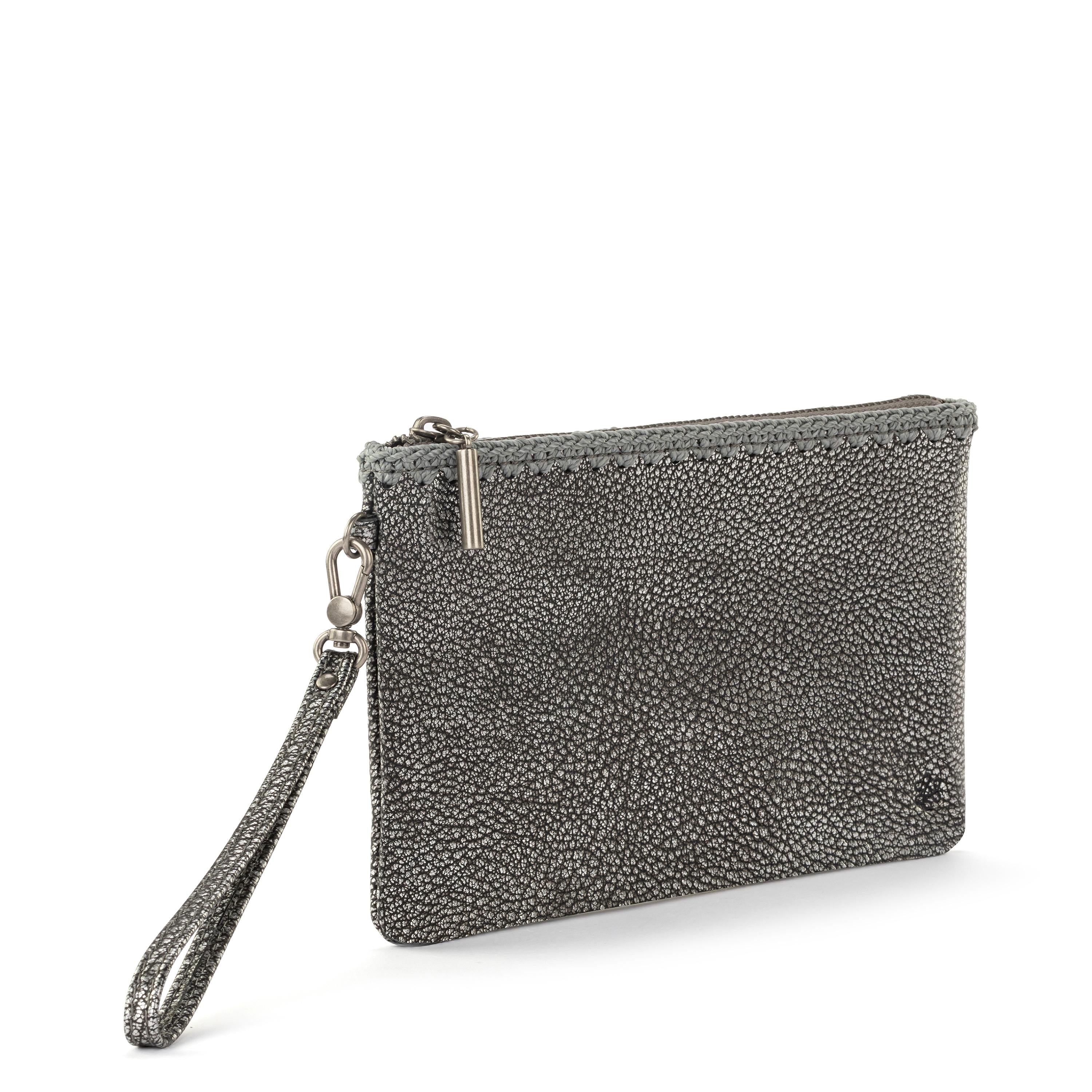 Vita Leather Wristlet - Dark Silver | Stylish & Durable Crossbody Wallet for Women | Perfect for Everyday Use, Travel & Shopping