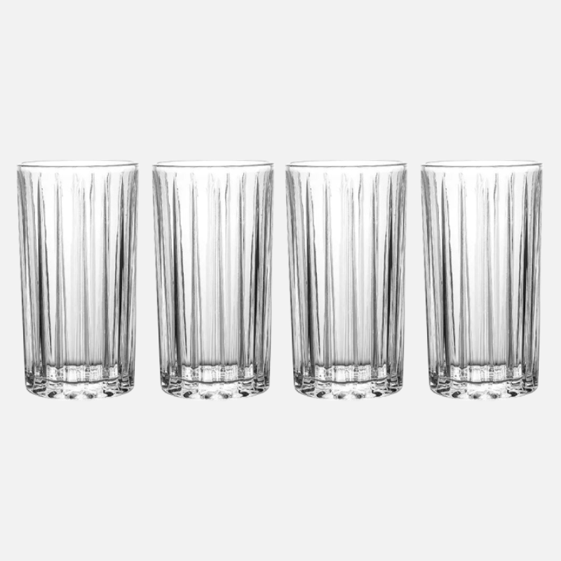 Ripple Harmony Ribbed Glassware Set - Elegant Drinking Glasses for Wine, Cocktails & Juice - Perfect for Parties, Weddings & Home Decor