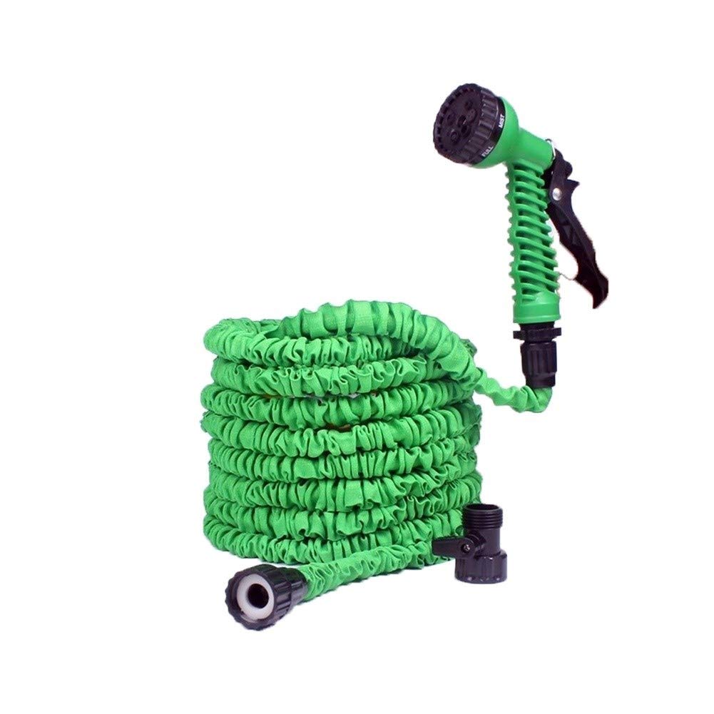 Expandable Garden Hose 25ft - Heavy Duty Extra Strength Fabric with Improved Design for Watering, Cleaning & Outdoor Use (Green, 7.5m)
