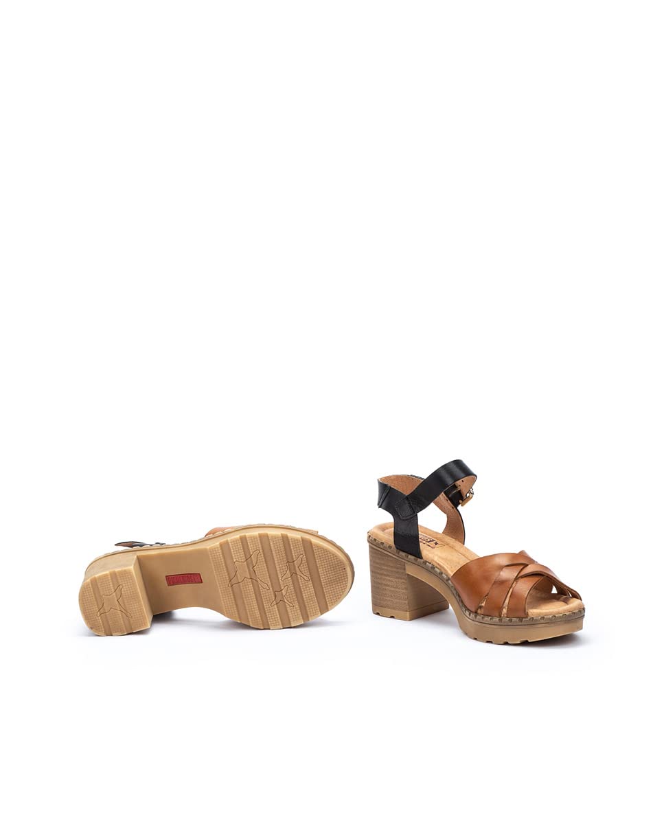 PIKOLINOS Women's Leather Heeled Sandals - Comfortable Canarias Style Dress Shoes for Weddings, Parties & Summer Outfits