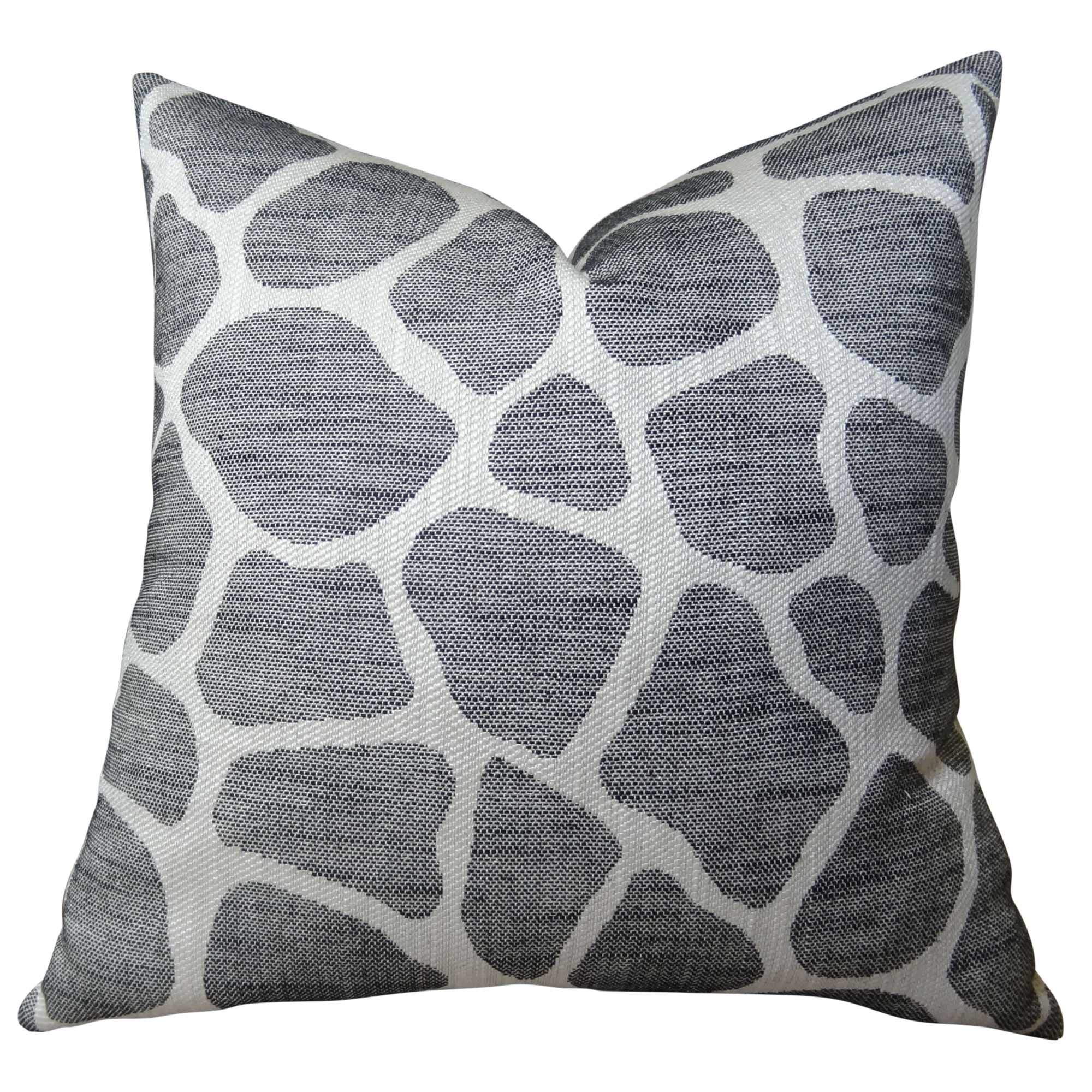 Plutus Rocky Way Onyx Handmade Throw Pillow 12x25 Inch - Black & Cream Decorative Cushion for Sofa, Bed, Living Room & Home Decor
